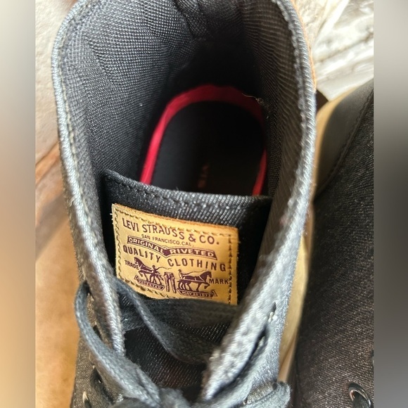 Levi’s Hi-top denim mens casual canvas lace up sneakers Sz-9. F - Picture 8 of 12